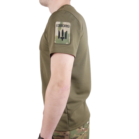 Футболка Kiborg Tactical Coolpass хакі з велкро панелями для шевронів L | Зображення 1