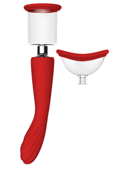 Двойной вибратор с 2 вакуумными насадками Dream Toys RED REVOLUTION GEORGIA Sex Aura