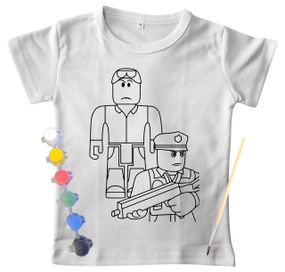 Дитячий набір для творчості футболка розмальовка Улюблена інтернет гра біла (ДФ0008) 122