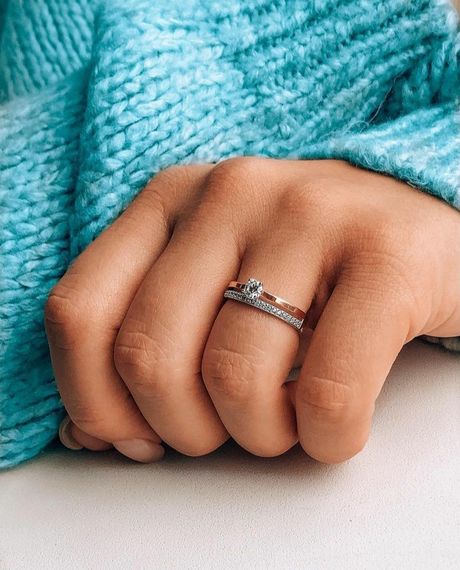 Серебряное кольцо с золотой пластиной и дорожкой фианитов Artsriblo арт19к | Зображення 2