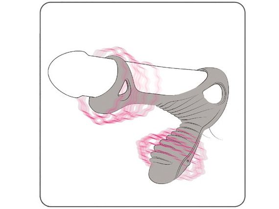 Ерекційне кільце з 2 моторами Adrien Lastic Gladiator F чорне Sex Aura | Зображення 4