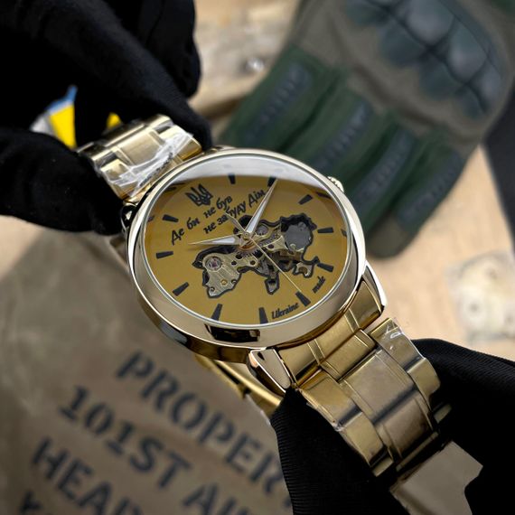 Класичний чоловічий годинник Awarder 022 Gold-Gold Automatics Metall Не Забуду Дім | Зображення 2