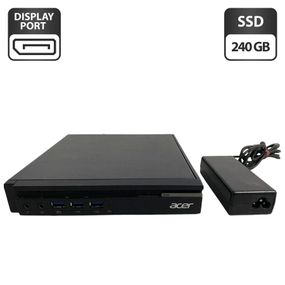 Неттоп Acer Veriton N4640G USFF / Intel Core i3-6100T (2 (4) ядра по 3.2 GHz) / 8 GB DDR3 / 128 GB SSD / Intel HD Graphics 530 / Блок питания б/у