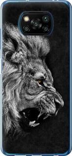 Чехол на Xiaomi Poco X3 Лев из силикона FCh_053111