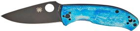 Ніж Spyderco Tenacious Black Blade D2 Titanium Blue