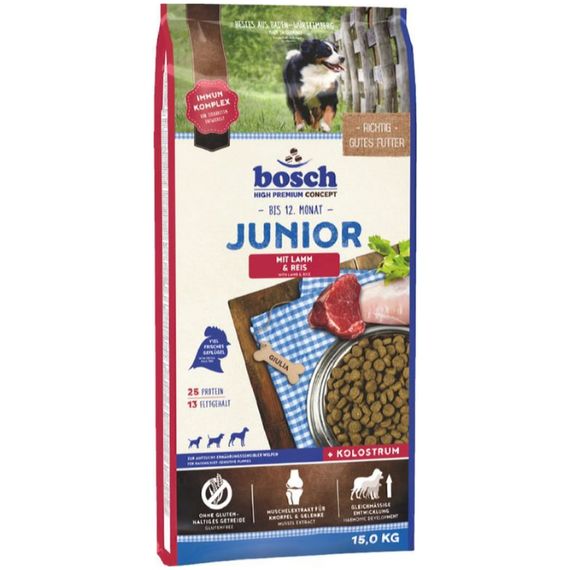 Сухий корм для цуценят Bosch Junior Lamb & Rice 15 кг (4015598012874)