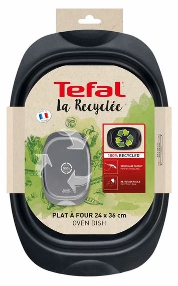 Форма для запікання Tefal La Recyclee, овальна, з ручками, 24х36см, алюміній, чорний (J5701553) | Зображення 4