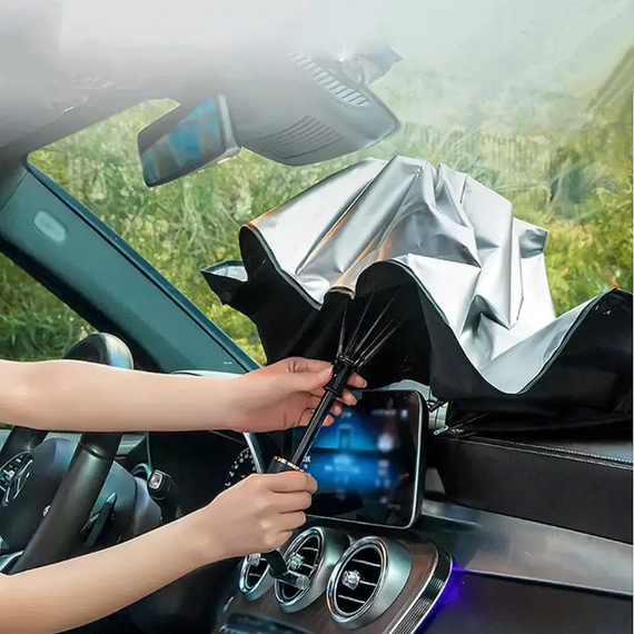 Парасолька козирок для лобового скла, миттєвий захист від спеки в автомобілі | Зображення 8