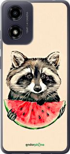 Чохол на Motorola Moto E14 Єнотик з кавуном "4605u-3848-2448"