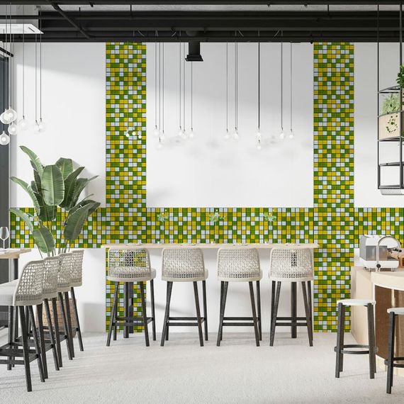 Мозаїка з декоративного скла 298х298х4,5мм Жовто-зелена SW-00002362 | Зображення 4