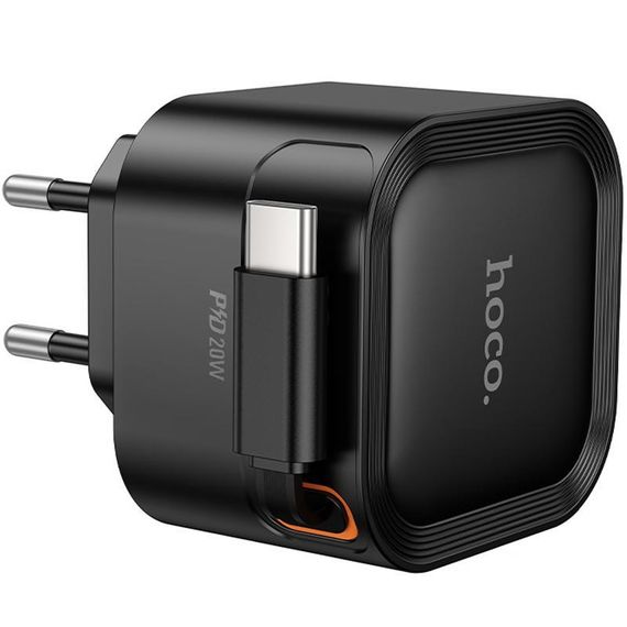 МЗП Hoco C153A Changer With Retractable Cable Type-C PD20W Black | Зображення 3
