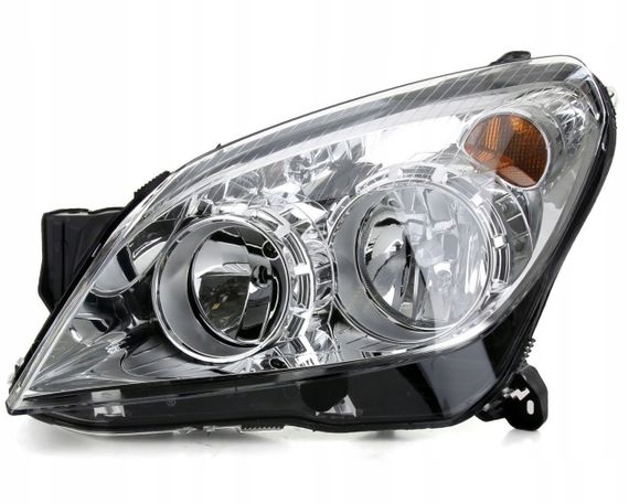 Фара Передняя Opel Astra H 2007-2014 Левая H7/H1, Хром. Рамка, Электро регулировка ., С моторочиком