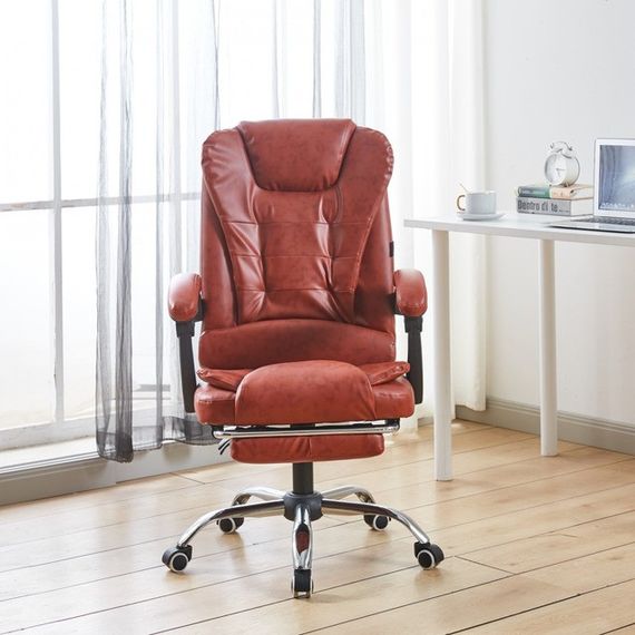 Крісло офісне на колесах Bonro Бонро BN-6071 з підставкою для ніг темно-коричневе (42400293) | Зображення 1