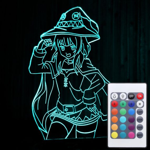 Акриловый светильник-ночник с пультом 16 цветов Мегумин (Коносуба) tty-n001022