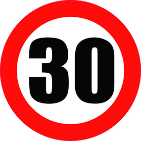 Наклейка для авто 30 км 30х30 см (sv1548)