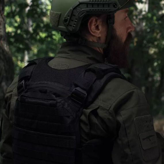 Демпфер плечовий Ukrarmor для плитоноски, накладки плечові амортизуючі Cordura, тактичний ЗСУ, страйкбол, колір Чорний | Зображення 3