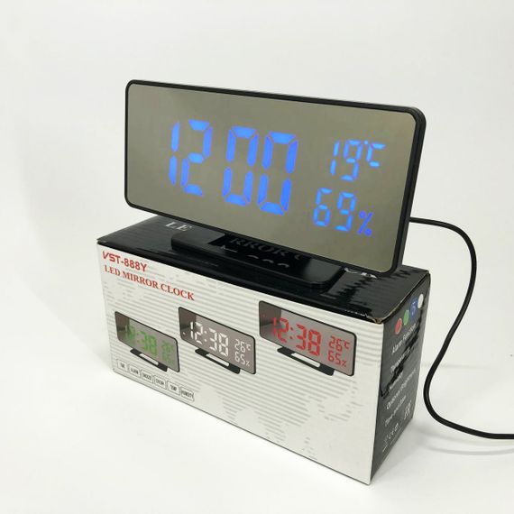 Led годинник з датчиком температури вологості VST-888Y-5, Електронний годинник з функцією підсвічування JV-45 | Зображення 9