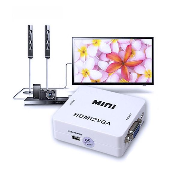 Конвертер вход HDMI-выход VGA+3,5stereo HDMI2VGA MINI