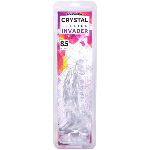 Фентезійний фалоімітатор Doc Johnson Crystal Jellies - Invader Dong 8.5 Inch - Clear Sex Aura | Зображення 4