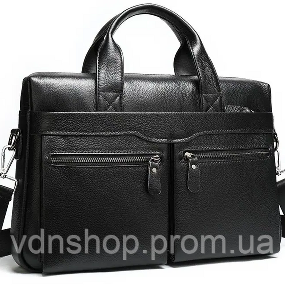 Мужская сумка для офиса 39x28×8, портфель папка для ноутбука и бумаг SK N76955 черный