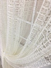 Тюль сетка, однотонный, молочного цвета.  Тюль квадрат на основе сетки, молочный