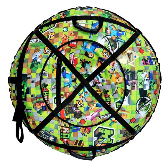 Тюбінг 100 см "Майнкрафт" (Оксфорд, ПВХ) надувні санчата ватрушка для снігу | Зображення 1