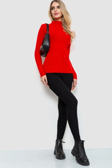 Кофта жіноча однотонна, колір червоний, 244R2302 | Зображення 1