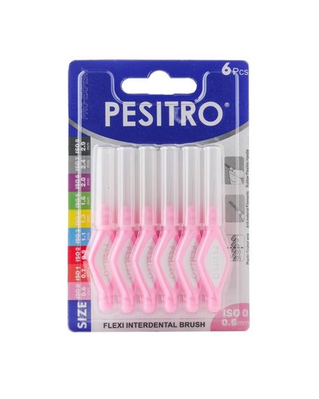 Міжзубні щітки Pesitro FLEXI Interdental Brush (0,6 мм) рожеві, 6 шт.