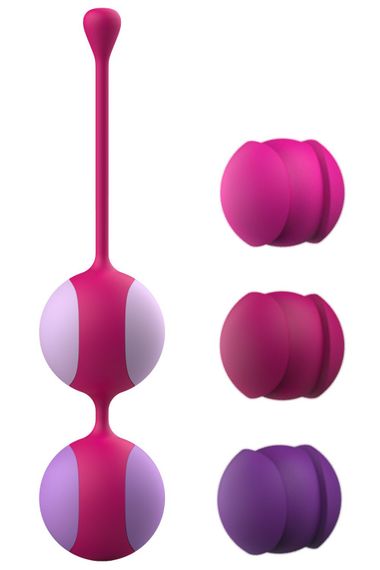 Вагінальні кульки Liebe Kewos — Cerise/Candy Violet, 5 кульок у комплекті, 15, 25, 35, 45 та 55 г | Зображення 3