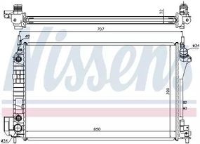 Радіатор охолодження двигуна CADILLAC BLS, FIAT CROMA, NISSENS (63023)