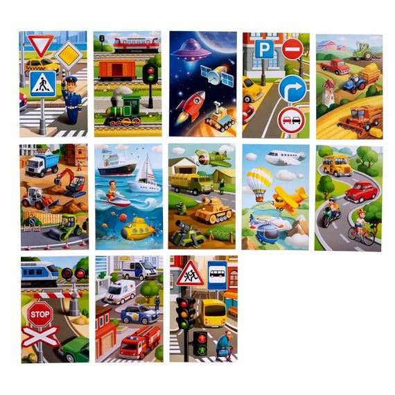 Настольная развивающая игра "Лото: транспорт" Ubumblebees (ПСФ082) PSF082, 52 фигурные фишки | Зображення 1