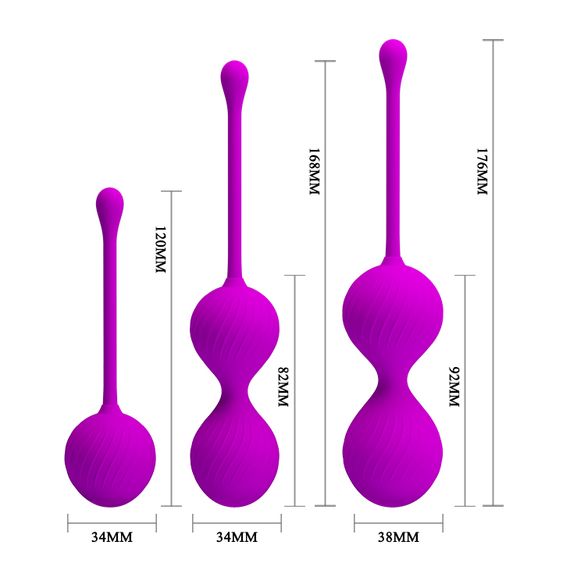 Вагінальні кульки - Pretty Love Kegel Balls Set Pink, 3 шт. | Зображення 1