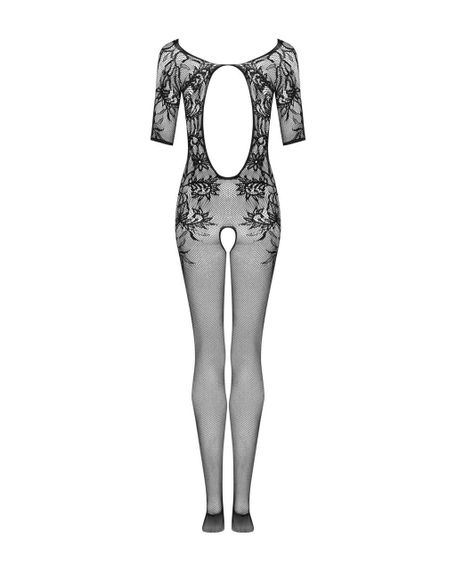 Сітчастий бодістокінг з квітковим малюнком Obsessive Bodystocking F238 S/M/L, black, з доступом, імі Sex Aura | Зображення 3