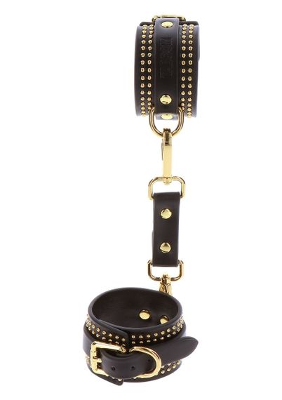 Поножі Taboom Vogue Studded Ankle Cuffs Set із веганської шкіри, чорні із золотистою фурнітурою Sex Aura | Зображення 4