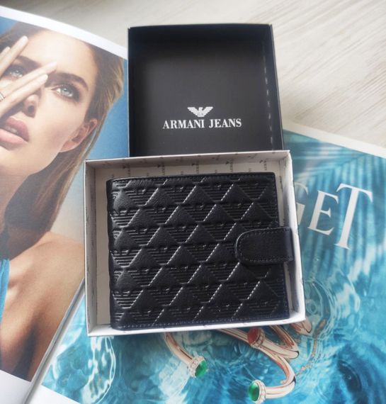 Чоловічий чорний гаманець Armani | Зображення 2