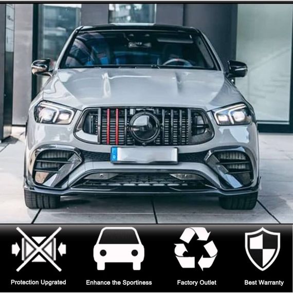 Вставки в передний бампер (для GLE 350/GLE450/GLE63 2019-2023, Карбон) для Mercedes GLE coupe C167 2019- гг | Зображення 1