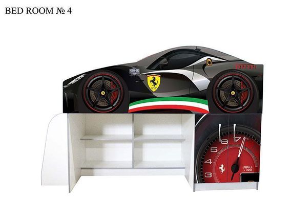 Дитяче ліжко-кімната Bed-Room №4, Lamborghini графіт, спальне місце 1700х800 мм | Зображення 4