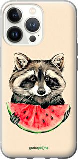 Чохол на iPhone 13 Pro Єнотик з кавуном "4605t-2372-2448"