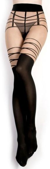 Колготки з геометричним орнаментом Ballerina's Secret Blue Night, чорні, L/XL Sex Aura | Зображення 2