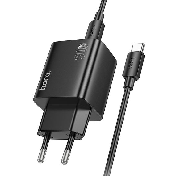 МЗП Hoco N55 Fundador PD20W four-port (2USB-A/2C) + кабель Type-C to Type-C Black | Зображення 2