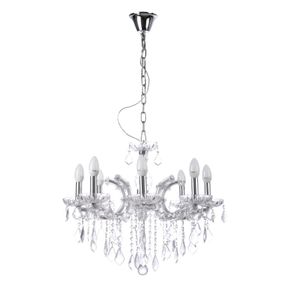Люстра свеча подвесная хрустальная E14 60W CH (BCL-276S/8)