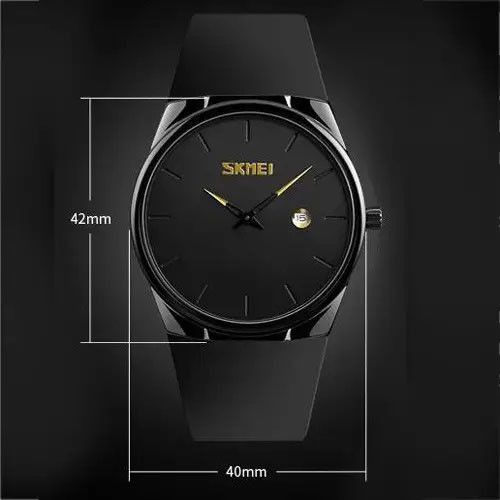 Часы мужские очень стильные SKMEI 1509BK, Стильные статусные наручные часы стрелочные AT-99 | Зображення 7