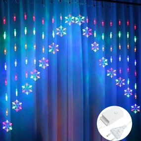 Гірлянда штора від мережі, 3 м, Сніжинки, 200LED, Мультикольорова / Новорічна світлодіодна гірлянда-арка на вікно