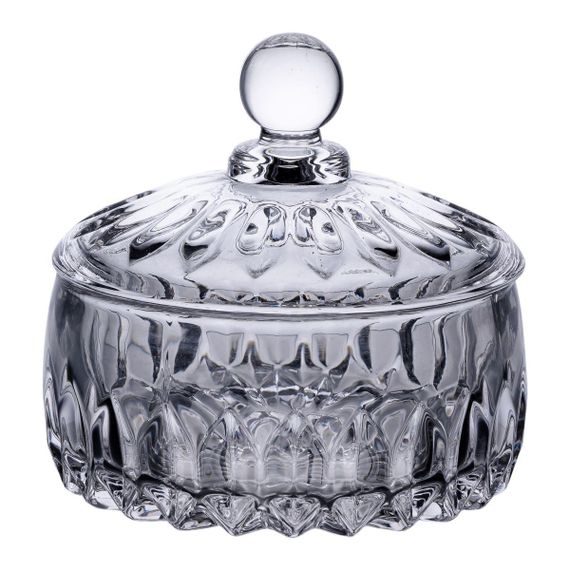 Цукерниця з кришкою кругла скляна прозора HP-4-124