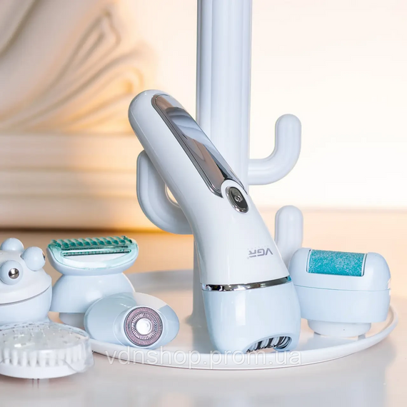 Беспроводной эпилятор для лица и тела для женщин 6 в 1 домашний триммер для волос USB VGR HP-V-733-BL | Зображення 2