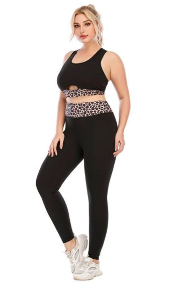 Фітнес костюм plus size з леопардовим принтом | Зображення 4