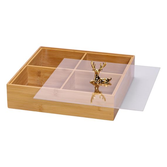 Менажниця з бамбука на 4 секції