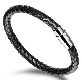 Мужской кожаный браслет Primo Collar с магнитной застежкой - Black