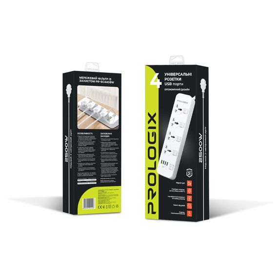 Мережевий фільтр живлення Prologix Premium PR-SC4408W (PR-SC4408W) | Зображення 5