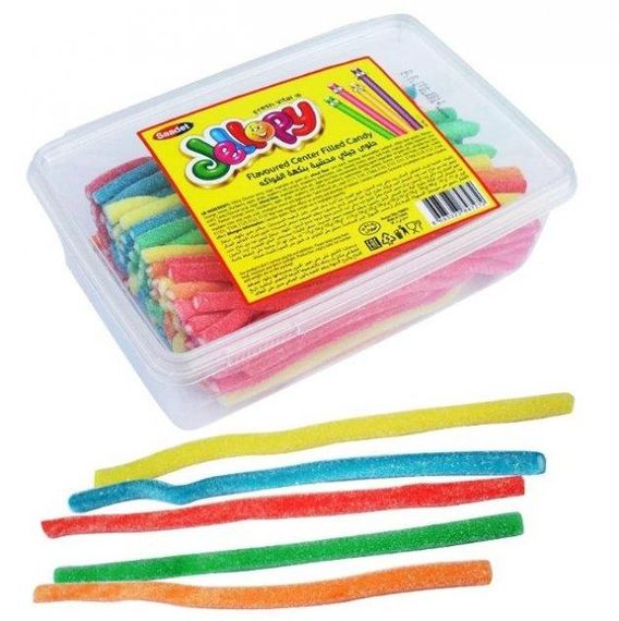 Жевательные конфеты Jellopy мармеладные палочки в сахаре 1,5 кг
